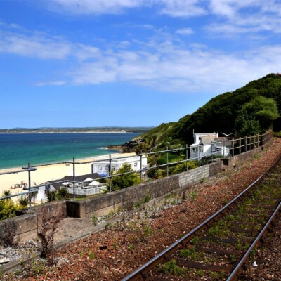 St Ives Station overlooking Porthminster Beach - Flikr - photo by Robert Pittman